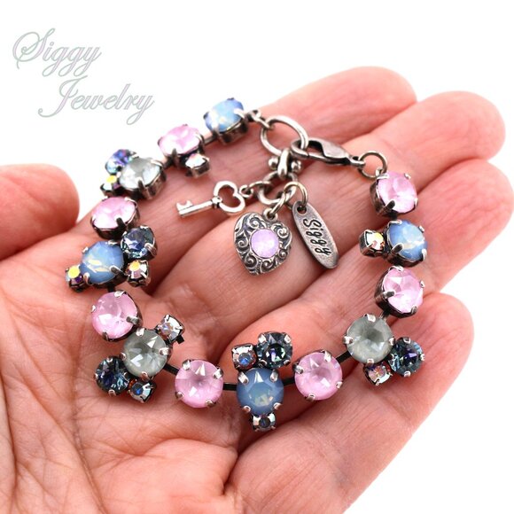 Spring Serenade Bracelet Made with Genuine Austrian Crystals in Pastels - Picture 9 of 9